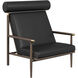Biko Black Leather Lounge Chair